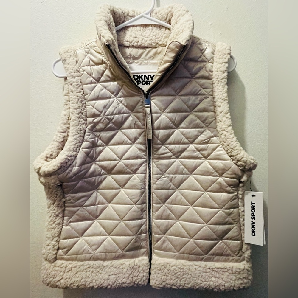 DKNY Sport Quilted Vest in White